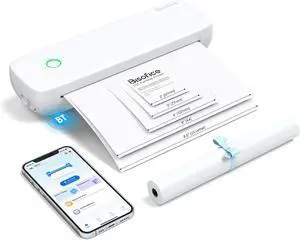 Bisofice A4 Portable Thermal Printer Wireless&USB 2"/3"/4"/8"/8.5" US Letter for Office School Comes with a Roll Paper Compatible with Win/Mac System Inkless Printing PDF File Webpage Documents