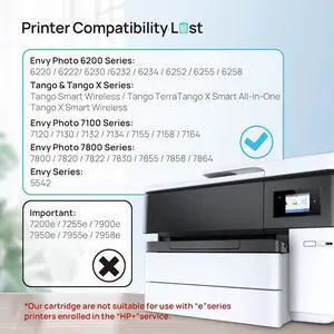 64XL Ink Cartridge for HP Printer Ink 64 XL Cartouche Encre for HP64XL Combo Pack Compatible for HP Envy 7155 7200 7255 7820 Series 7800 7822 7855 7858 Tango X Terra Printer (Black, Colour)