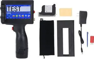 Inkjet Printer, Handheld Date Coder with 2-12.7mm Adjustable Print Height and 4.3 Inch Touchscreen, Portable Inkjet Printer with Cartridge for Packaging Labels Inkjet Printer, Handheld Date Coder with 2-12.7mm Adjustable Print Height and 4.3 Inch Touchscreen, Portable Inkjet Printer with Cartridge for Packaging Labels