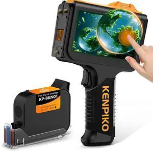 Kenpiko Handheld Inkjet Printer,2025 Newly KP-N01 Handheld Printer Gun 0.5 Inch Nozzle with 4.3 Fingertip-Instant Touchscreen,Portable Inkjet Printers with 42ml Quick-Drying Ink Cartridge for Logo