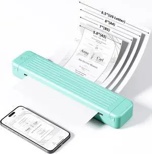 Itari Portable Wireless Bluetooth Printer Wireless - New Upgraded 304DPI Inkless Thermal Transfer Printer, Impresora Portátil No Ink Printer for Phone Laptop for Home Travel Supports Copy Paper