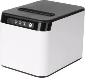 Bisofice 80mm Receipt Printer ESC/POS Thermal Printer Desktop Direct Print USB+LAN Connection High Efficiency with Auto Cutter Large Paper Bin for Shipping Business Restaurant Kitchen Supermarket