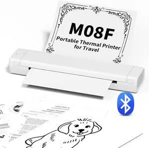 Odaro M08F Portable Wireless Letter Printer for Travel, Bluetooth Thermal Inkless Small Printer, Support 8.5" X 11" Letter Size Thermal Paper, Work with Laptop Phone and Pad