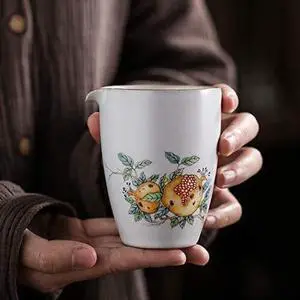 Ceramic Ru Kiln Fairy Cup, Retro Tea Set, Handmade Haigong Cup with Saucer, Small Bowl, Reusable for Hot & Cold Drinks, Gift Lovers