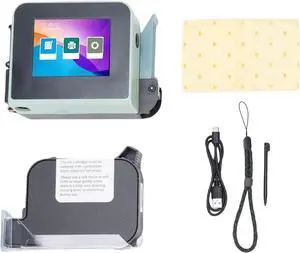 AYNEFY Handheld Inkjet Printer, Quick Dry Cartridge Intelligent Inkjet Printer Lightweight and Portable Ink Printer Quick Dry Cartridge for Paper Cardboard Cartons Stone Pipes