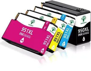 4 Pack Compatible Gen Chip 950XL 951XL Ink for Officejet Pro 8610 Plus 8600 Printer