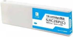 SJIC26P 300ml Pigment Ink Cartridge for TM-C7500 Label Printer Colorworks C7500(Cyan)