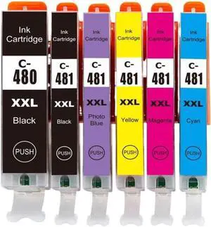 Ink Cartridge PGI-480 CLI-481 PGI480XL CLI481XL for TS8140 TS8240 TS9140 Printers(6pcs)