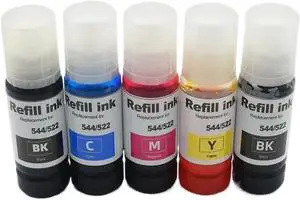 Universal Ink Compatible with L3150 L3110 L4150 L4160 ET2750 3750 4700 4750 2720 101 102 103 104 502 544 001 003(5 Pcs)