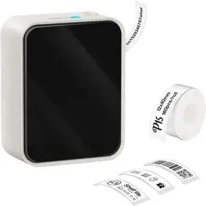 Thermal Printer Portable Mini Printer P15 Label Printer No Need Ink Bluetooth Thermal Printer Adhesive Labeller Easy to Use(White)