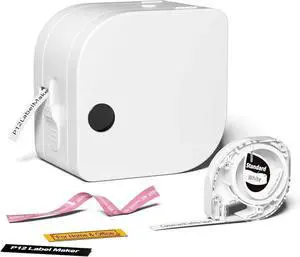 Thermal Printer Portable Bluetooth Label Maker Thermal Transfer Printing with Multiple Templates Icon for Storage Office Home Easy to Use(White)