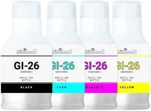 Compatible Ink Cartridge GI-26 BCMY for Universal Use with Maxify 13520 GX6020 GX7020