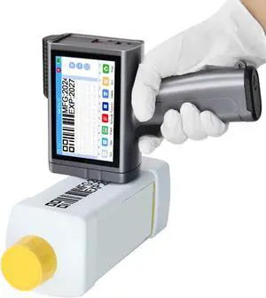 Luocute Handheld Inkjet Printer, Portable Inkjet Printer Handheld Printer with 4.3 Inch Capacitive Touch Screen 600dpi for Text Numbers Barcodes QR Codes on Wood Plastic Fabric (US Plug)