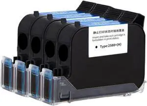 2588 42ML Black Red Blue Green Ink Cartridge Universal for Handheld Inkjet Printers Quick Drying 12. 7mm Print Height Works with Compatible Printer Models(1 Yellow)