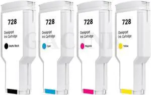 Compatible Ink Cartridge for DesignJet T730 T830 728X 728 Printers Works with F9J68A F9J67A F9J66A Models(Y 300ml dye)