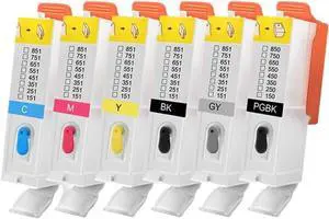 Refillable Ink Cartridge PGI650XL CLI651XL Compatible with MG6360 MG7160 MG7560 Printers(Empty Fill)