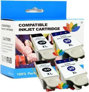 Compatible Ink Cartridges 30XL Black and Color Replacement for ESP C110 C310 C315 12 32 32s and Office 2150 2170 Printers Ink Cartridges Multipack(4pk - 2BK 2Colour)