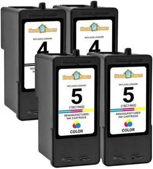 Compatible 4 Pack Ink Cartridges for #4 18C1974 & #5 18C1960 Suitable for Z2490 Z2390 X5690