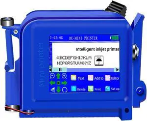 Portable Mini Inkjet Printer Production Date QR Code Pattern Label Printing Machine Plastic Bottle Metal Glass Does Not Fade Wide Printing Material(1 Printer-4 HD Ink)