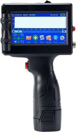 Handheld Inkjet Printer Portable Date Batch Number QR Code Packaging Bag Plastic Bottle Printing Machine 12.7mm Wide Printing Material(Printer with 3 Ink)