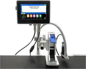 Industrial Online Inkjet Printer 12.7/25.4mm Nozzle with 4.3inch Screen QR Barcode Batch Number Logo Date Printer Wide Printing Material(12.7mm Without Ink)