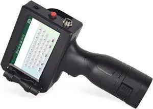 Handheld Inkjet Printer Intelligent Coding Machine English System Date Number for Carton Plastic Bag Quick Dry Printing Wide Printing Material(Printer - 1 Ink)