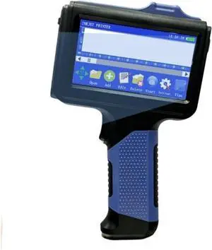 Handheld Inkjet Printer 12.7mm T-Shirt QR Bar Batch Code Date Logo Expiry Date Label Portable Printer Wide Printing Material(with 2 Ink)