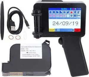 Respicefinem Handheld Inkjet Printer with Ink Cartridge High Definition 4 3 Inch LED Touch Screen Portable Printing Machine Ideal for Various Printing Projects on Multiple Surfaces