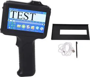 Handheld Inkjet Printer Black 12.7mm Supports Multi Languages Bluetooth Portable Inkjet Coder for Wood Plastic Fabric