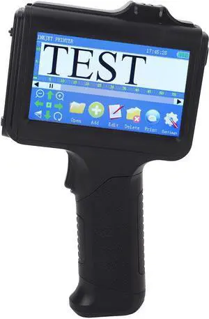 Asixxsix Handheld Inkjet Printer, 2-12.7mm Printing Height 600Dpi Touchscreen Coding Machine with Multi Language Support for Barcode Date Logo Printing