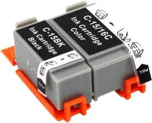 Compatible Ink Cartridge for IL BCI15 BK/C BCI16 BCI-16 Compatible with IL I70 I80 SELPHY DS700 DSSarding IP90 Mini220 Printer(One Set 2PCS)