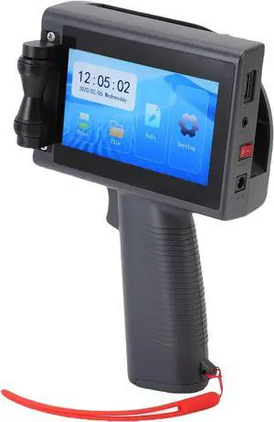 Hyuduo Portable Intelligent Upgraded Handheld Inkjet Printer with 4.3 Inch LED Touch Screen, 1/2 Inch Print Height, Easy Operation, Supports for Machine OS System, 5-line Printing (US Plug)