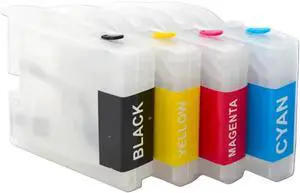 Refillable Ink Cartridge Compatible with LC51 LC57 LC37 LC960 LC970 LC10 LC1000 for DCP-130C 135C 150C DCP-330C 350C Printers