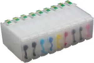 9pcs R3000 Refillable Ink Cartridges with ARC Chip T1571 to T1579 80ML Capacity Compatible Ink Cartridge Set