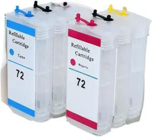 72 Ink Cartridge Refill Pack Compatible with Designjet T795 T610 T620 T770 T790 T1100 T1120 T1200 T1300 T2300 T1708 T1708dr Printers with ARC Chip