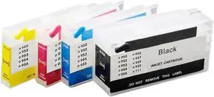 Refillable Ink Cartridge Compatible for Officejet Pro 8730 8740 8735 8715 Printers Works with 952 953 954 955 Printer Models Without Chip