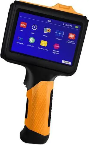 Handheld Inkjet Printer 12.7mm Multi-Languages with Fast Drying Non Encrypted Ink for Text QR Code Batch Number Date Wide Coding Applications(Printer-1 Ink)