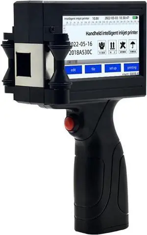 Handheld Inkjet Printer Portable Small Production Date Shelf Life Batch Number Coding Machine Fadeless Printing Wide Coding Applications(1 Printer 3 Ink)
