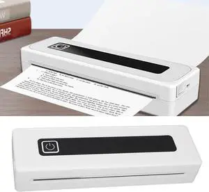 Asixxsix Inkless Portable Printer for Travel, 200dpi Wireless Thermal Printer with 1 Roll Thermal Paper, Supports 8.5 X 11 Inch US Letter Size, Small Bluetooth Mobile Printers