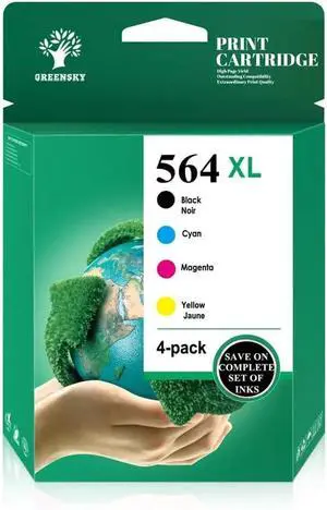 Compatible 4PK 564XL Ink Cartridges Set for Photosmart 6510 6520 7510 7520 5520 5510