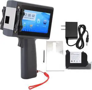 Handheld Inkjet Printer, 12.7mm Portable Handheld Printer with 4.3 Inch Touch Screen Quick Drying Ink Cartridge Support Multi Languages for Date Barcode Text