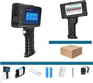 Handheld Inkjet Printer, Handheld Printer Portable Inkjet for Metal Barcode Logo Bulk Qr Code Plastic, Smart Thermal Printer,for Date Barcode Batch Number Logo Qr Code-1 Printer no Ink-1