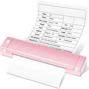 Handheld Small Mini Homework Test Paper Inkless Office Portable A4 Thermal Wrong Question Printer,A-E
