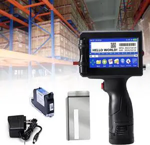 Portable Handheld Inkjet Printer, Handheld Inkjet Code Printer with 4.3 Inch Led Touch Screen, Intelligent Inkjet Coding Machine for Label Barcode Variable Data, Portable Portable Handheld Inkjet Printer, Handheld Inkjet Code Printer with 4.3 Inch Led Touch Screen, Intelligent Inkjet Coding Machine for Label Barcode Variable Data, Portable