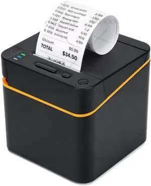 58mm Thermal Ticket Refurbish Printer 58E with USB and Bluetooth Connectivity Desktop Receipt Refurbish Printer with Cutter Compatible with POS Systems(USB-LAN)