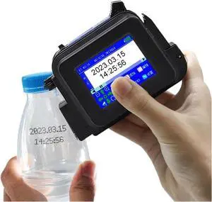 Handheld Mini Label Inkjet Printer Production Date Pattern Character Encoding Machine Permanent Ink Wide Printing Material(Printer - 2 Ink)