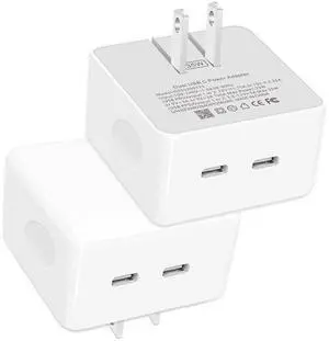 USB C Charger Block, 35W iPhone Fast Charger Dual USB C Port Compact Power Adapter for iPhone 14 Pro/14 Pro Max,13 Pro, iPad, PPS Samsung Galaxy2 Pack