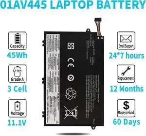 LXHY 45Wh L17L3P51 01AV445 Laptop Battery for Lenovo ThinkPad E480 E490 E485 E495 E585 E590 E595 E14 E15 SB10K97606 SB10K97607 SB10K97608 SB10K97609 01AV446 01AV447 01AV448 L17C3P51 L17M3P52 11.1V