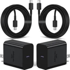 LXHY 2Pack 45W USB C Super Fast Charging, USB C Wall Charger and Type C Cord Compatible with Samsung Galaxy S25 Ultra/S25/S25+/S24 Ultra/S24 Plus/S24+/S23 Ultra/S23+/S22 Ultra/S22 Plus/S21/Note 20