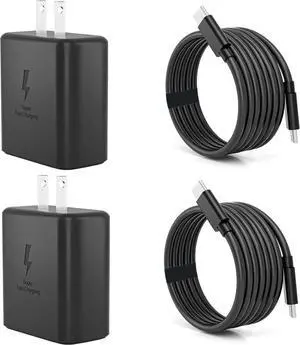 LXHY 2025 New 45W Super Fast Charger Type C USB C Android Charger with C to C Type C Fast Charging Cable 2Pack for Samsung Galaxy S25/S25+/S25 Ultra/S24/S24+/S24 Ultra/S23/S23+/S23 Ultra/S22/S21